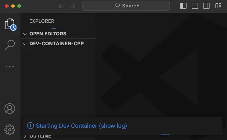Dev container opens in a new window