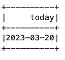 Output showing current_date() in PySpark